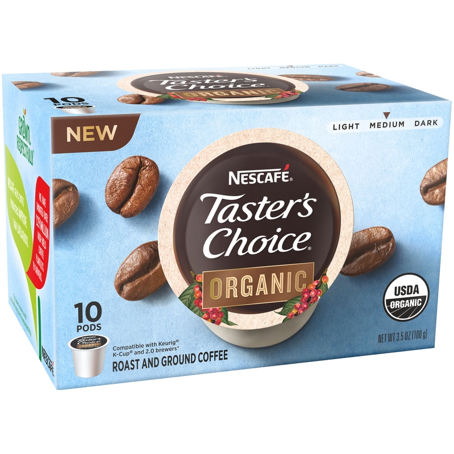 NESCAFE TASTER'S CHOICE Organic Medium Roast Ground Coffee KCup Pods