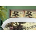 thumbnail image 4 of Ambesonne Music Duvet Cover Sets, Guitar Virtoso Sketchy, 2-King, Brown Beige Black, 4 of 7