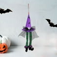 thumbnail image 4 of Halloween Decorations, Halloween Witch Hat Window Display Decoration Ghost Festival Bar Party Striped Long Leg Decoration Ornament, Purple, 4 of 7