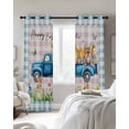 thumbnail image 4 of Blue Plaid Easter Blackout Curtains for Bedroom Living Room Darkening Curtains 84 Inch Length 2 Panels Set Truck Spring Floral Bunny Animals Window Curtain Window Treatment Grommet Drapes 52"x84", 4 of 9