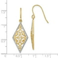 thumbnail image 7 of 14k Yellow Gold with Rhodium with  RH Diamond Shape Filigree Wire Dangle Earrings, 7 of 7