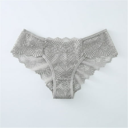 snowsong Womens Underwear Seamless Underwear Women s Essentials Stretch Bikini Panty Lace Trim 4 Colors Comfy Sexy Underwear Panties for Women Sexy Underwear Lingerie for Women Grey L