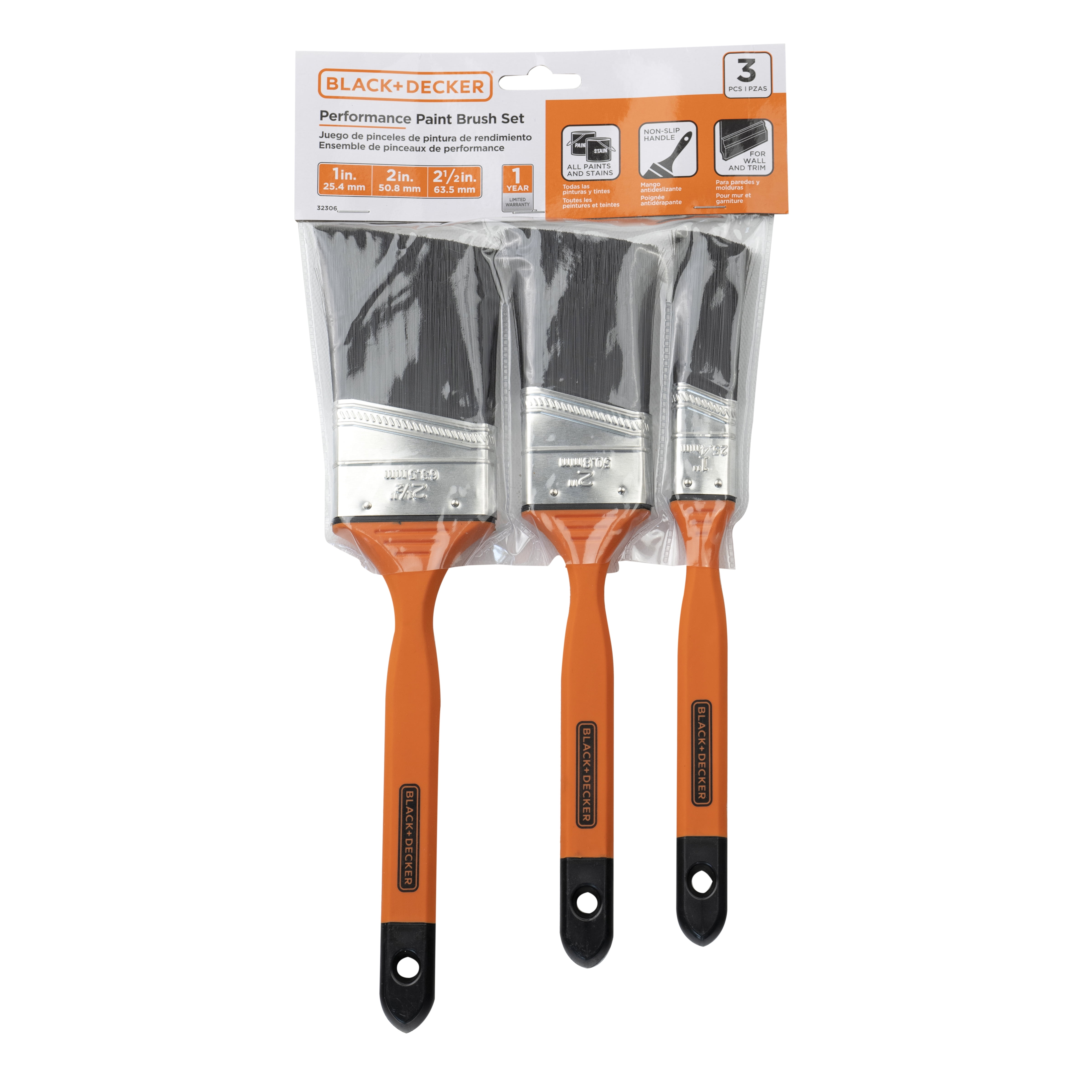 BLACK+DECKER 3-Pack Fine Tool Performance Angle Brush Set - 1