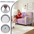 thumbnail image 4 of TSOVTHRID Diamond Grid Purple Print Recliner Loveseat Cover 6-Piece Stretch Loveseat Sofa Cover 2 Seat Couch Cover Washable Furniture Protector for Home Decoration, 4 of 7