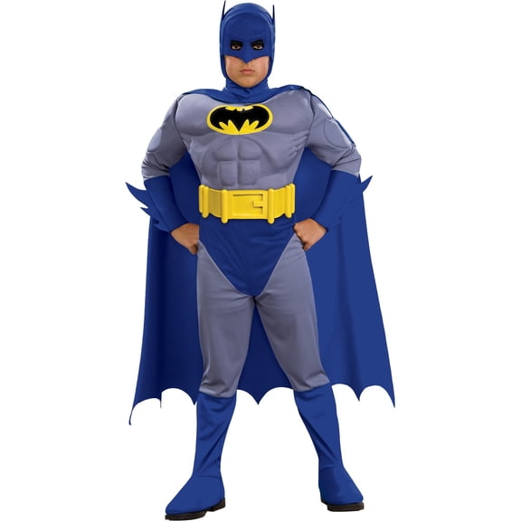 Batman: The Brave and The Bold Batman Deluxe Muscle Chest Costume for Kids by Rubies, Boys Medium
