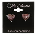 thumbnail image 2 of Heart Ombre Stud-Earrings With Crystal Accents Pink & Purple Colored #LQE3397, 2 of 2