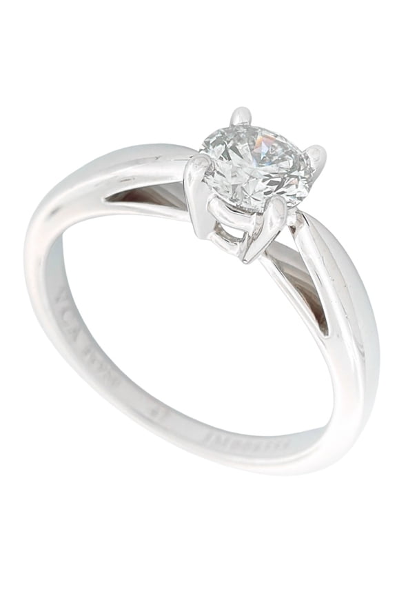 Pre-Owned Van Cleef & Arpels Bonheur Solitaire Ring, Diamond 0.30ct, Size 47, Platinum 950,...