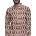 thumbnail image 4 of Atasi Printed Casual Asymmetric Kurta Pyjama For Men Designer Long Kurta Set, 4 of 4