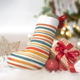 thumbnail image 6 of Flannel Christmas Stocking 17.7×11×7in Soft And Light Touch Good Socks Splicing Design Can Be Used For Hanging Orangered Stripe Hand-Drawn Sketch_4, 6 of 8