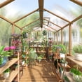 thumbnail image 6 of NETAJE 6'x10' Outdoor Wooden Greenhouse, Heavy Duty Walk-in Green House with Ventilated Window and Lockable Door for Backyard, Patio, 6 of 9