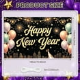 thumbnail image 2 of Golden Fireworks Happy New Year Banner Colorful Balloons Festive Backdrop City Skyline Gold Stars Celebration Background for New Year Party NYE Celebration Indoor Decoration, 2 of 9
