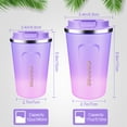 thumbnail image 2 of Hwawhin Travel coffee mug 13 floz Insulated Coffee cup with lid reusable Leak proof Coffee Tumbler Stainless Steel Vacuum Gradient Colorful Thermos cup Thermal Keeps Cold and Hot for Coffee/Tea, 2 of 7