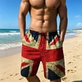 thumbnail image 2 of Gym Shorts Men British Flag Drawstring Casual Printed Swim Trunks Elastic Waist Loose Fit Summer Beach Hiking Golf Shorts With Pockets, 2 of 4