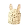 thumbnail image 2 of Cesta de almacenamiento decorativa tejida a mano con orejas de conejo y tapa, bandeja de cuerda de papel para niños Oreja rosada, 2 of 6