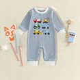 thumbnail image 5 of Baby Boy Fall Clothes Newborn Winter Outfit Truck Embroidered Jumpsuit Waffle Striped Long Sleeve Romper Onesie Kaprioy Boys Clothes Fall Winter, 5 of 7