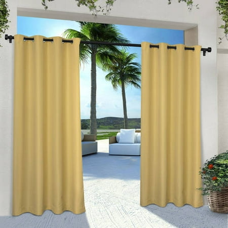 - Indoor/Outdoor Solid Cabana Grommet Top Window Curtain Panel Pair