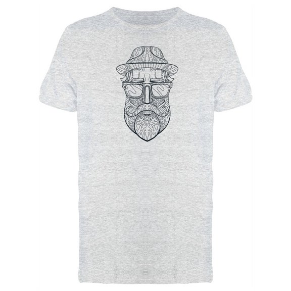 Transparent Hipster Design Hat T-Shirt Men -Image by Shutterstock, Male XX-Large