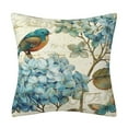 thumbnail image 4 of Blue Floral Throw Pillow Covers 18x18  Farmhouse Vintage Flower Bird Pillow Covers Decorative Outdoor Patio Pillow Cases Cushions Cover for Living Room Couch Sofa Bed Home Decor, 4 of 5