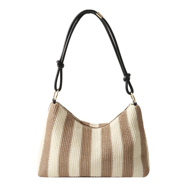 Bolsa para axila para mujer para axila con rayas de tejido suave para regalo de cumpleaños (caqui) Tmvgtek Para Estrenar