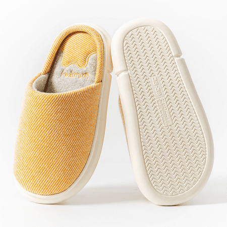 

Wish Linen Cotton Slippers Indoor and Outdoor Memory Foam Slippers Thick-soled Comfortable Slippers（7.5-8） S2044