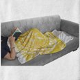 thumbnail image 6 of Yellow Soft Flannel Fleece Throw Blanket, Mandala Pattern Artwork Geometric Floral Style Oriental Illustration Print, Cozy Plush for Indoor and Outdoor Use, 60" x 80", Yellow White, by Ambesonne, 6 of 6