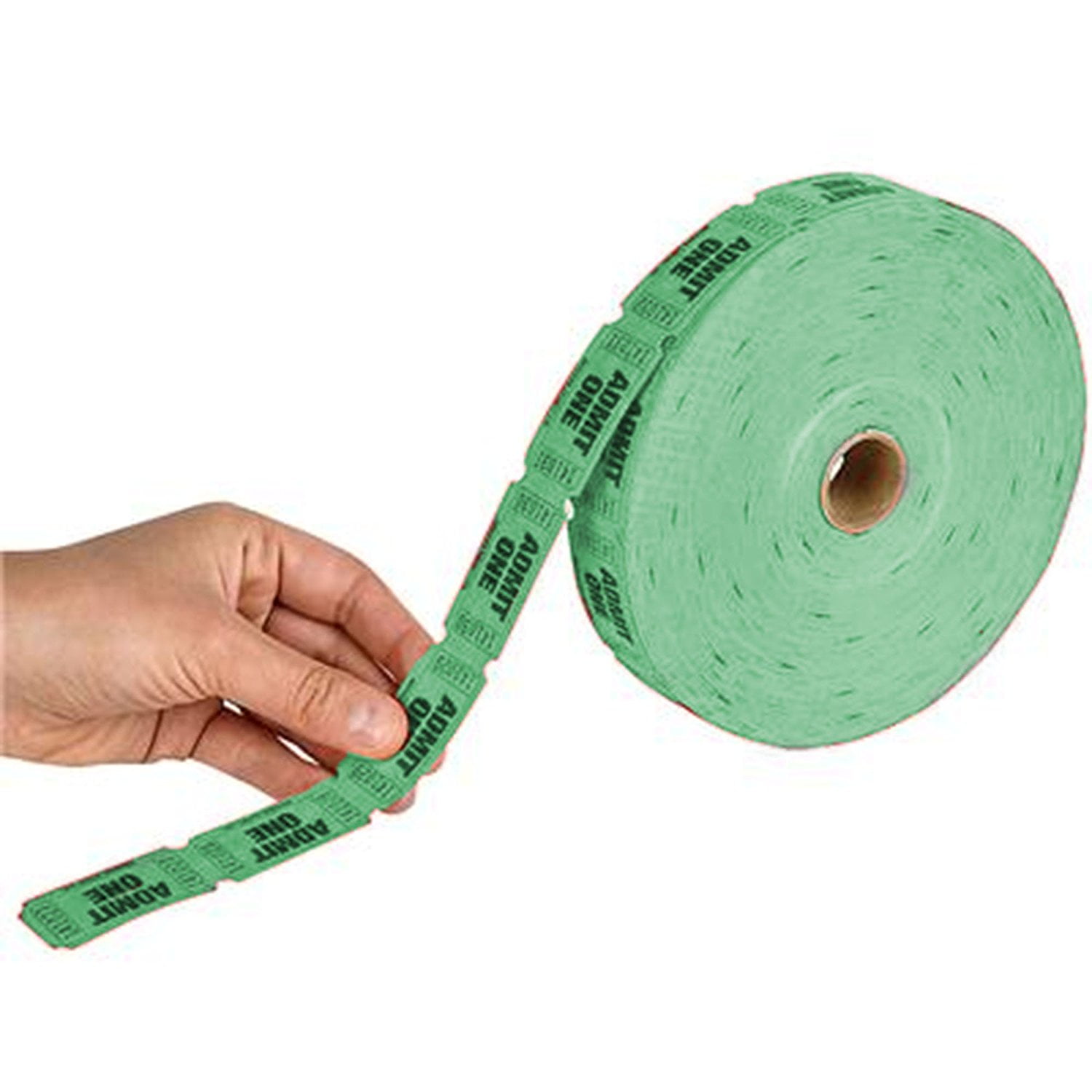 Single Ticket Roll of 2000 ADMIT ONE Green Tickets, Ticket ...