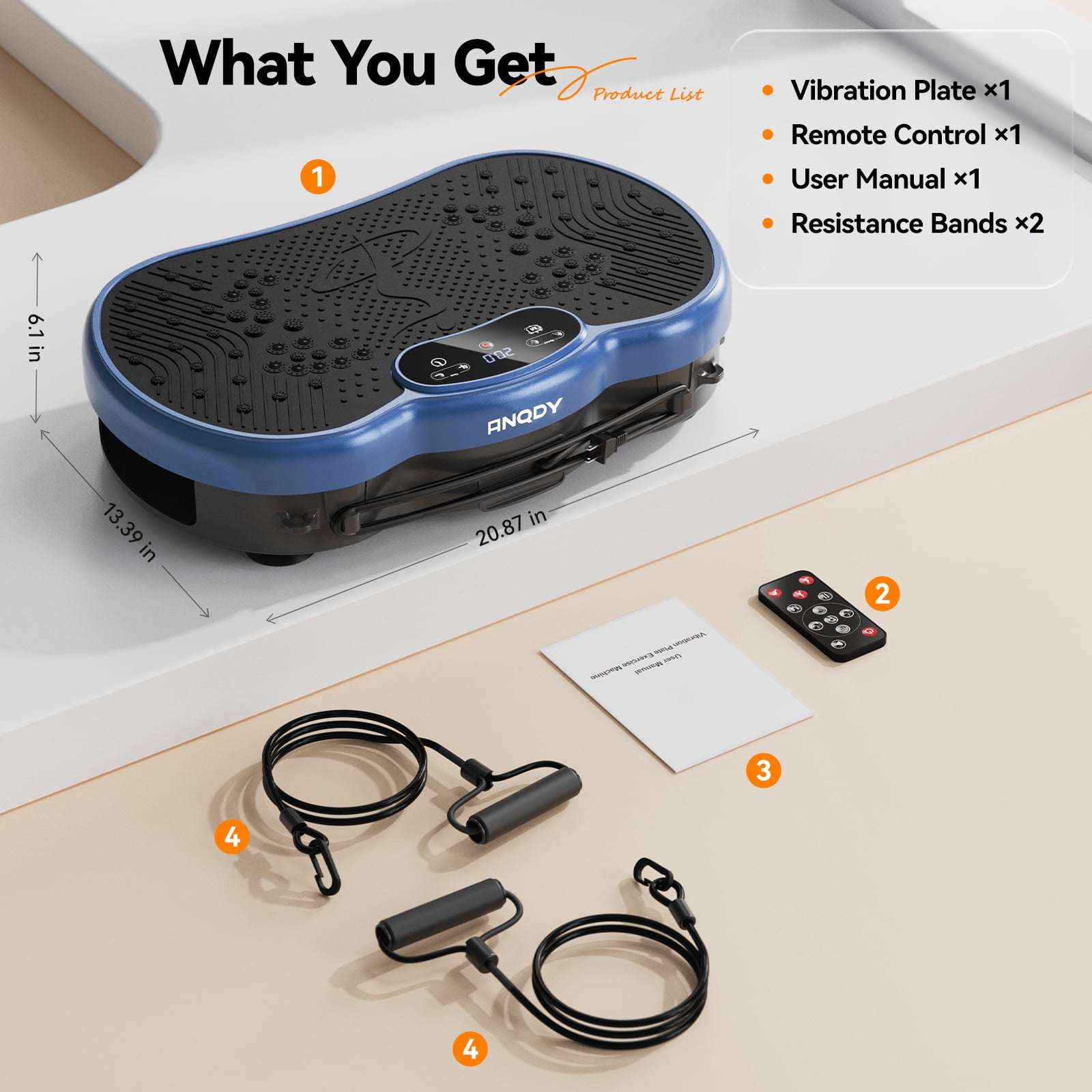 Anqdy Vibrating Platform Exercise Machine Clearance Compact Whole Body Vibration Plate Improve Body Fat Density