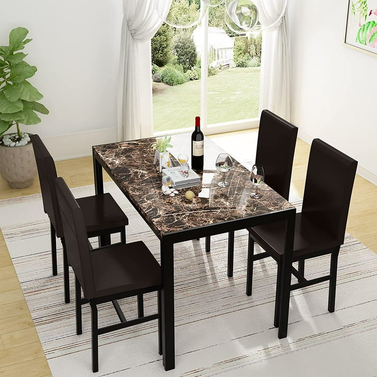 Small marble dining discount table set for 4