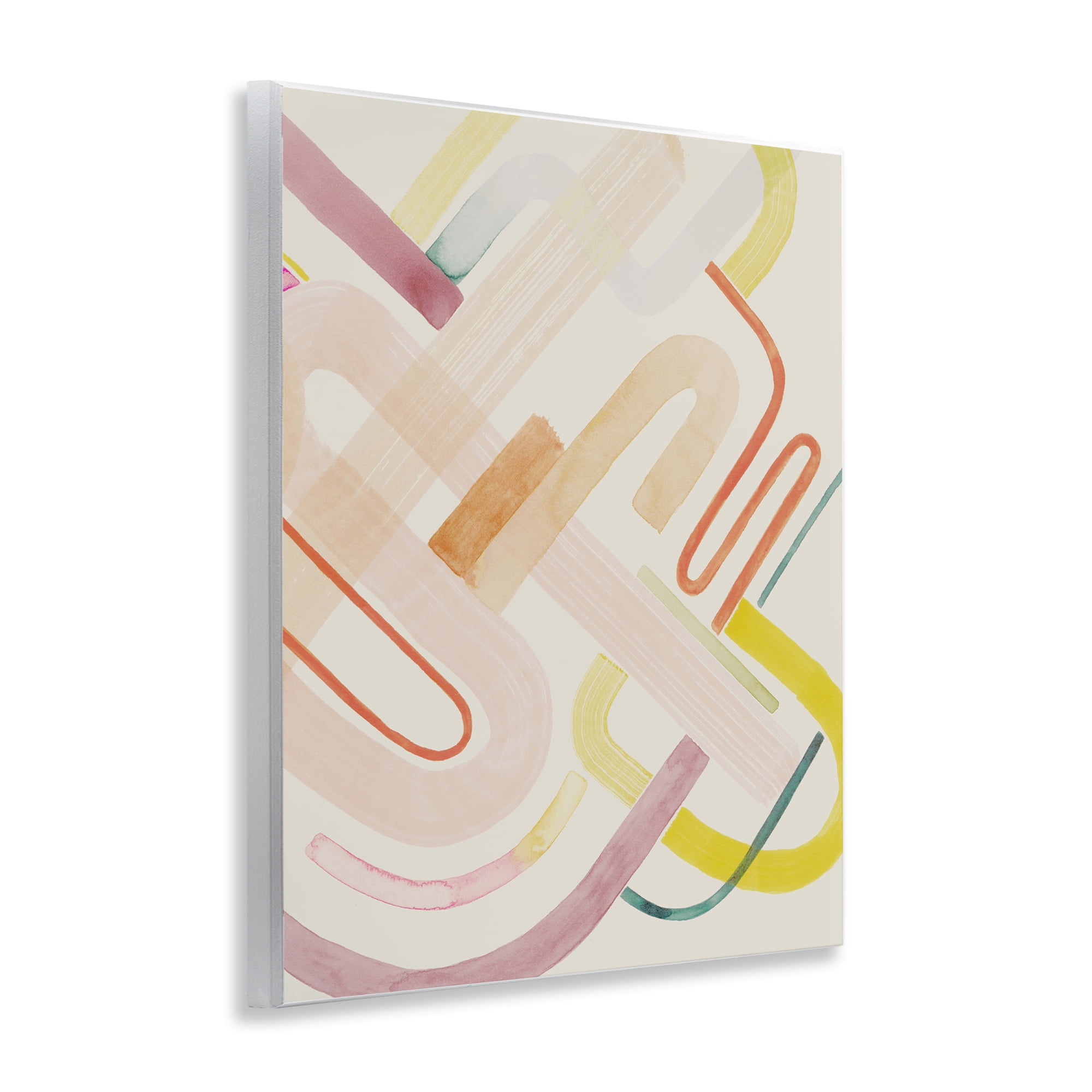 Stupell Industries Overlapping Curved Shapes Abstract Painting Unframed Art Print Wall Art, 11 x 14