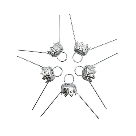 National Artcraft® 1/2" Silver Classic Style Ornament Cap (Pkg/50)