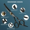 thumbnail image 4 of GPED 6 in 1 Dog Grooming Scissors Kit, Professional 4CR Stainless Steel & Heavy-duty Dog Scissors for Grooming w/ Safety Round Tips, Sharp & Study Pet Grooming Shears Kit for Dogs Cats Pets(Black), 4 of 8