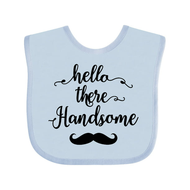 Inktastic Hello Handsome Gift Baby Boy Bib 