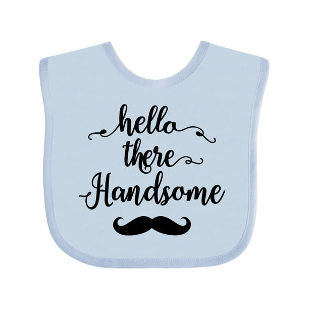 Inktastic Hello Handsome Gift Baby Boy Bib Inktastic Hello Handsome Gift Baby Boy Bib