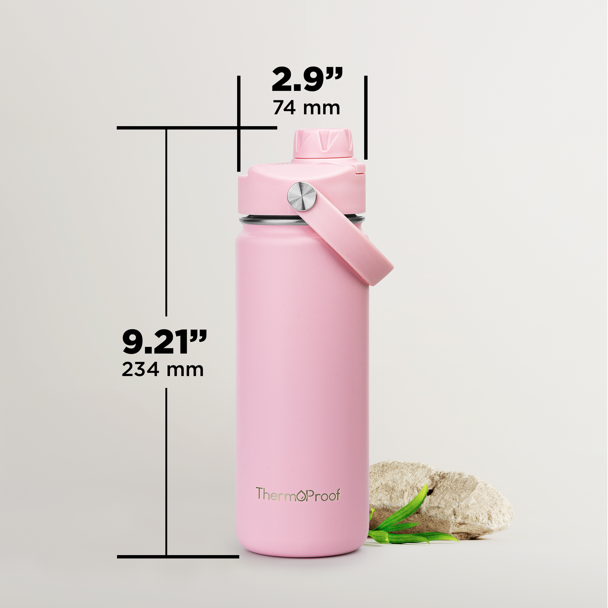 ThermoProof Insulated Water Bottle, Stainless Steel, Pink, 18 oz photo 8