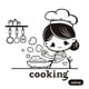 thumbnail image 3 of Adhesivos de pared con dibujos animados de Chef Girl Kitchen Cooking, 3 of 4