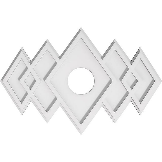 Ekena Millwork CMP24X16ZE-04000 4 in. ID x 7.5 in. Rectangle Zoe Architectural Grade PVC Contemporary Ceiling Medallion
