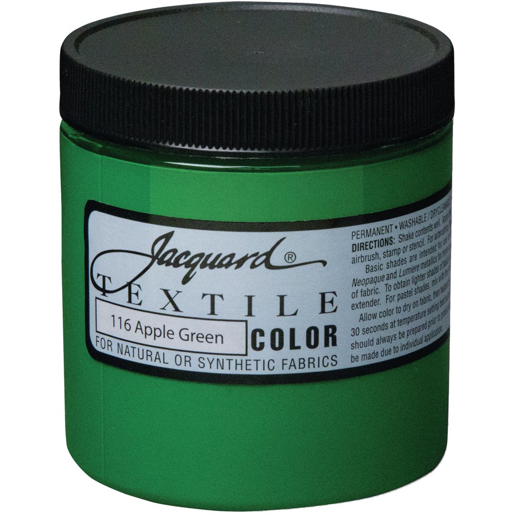 Jacquard Textile Color Fabric Paint 8ozApple Green