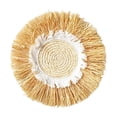 thumbnail image 2 of Bohemian Round Woven Wall Decor, Handmade Natural Seagrass Woven Wall Hanging Ornament, Boho Rustic Wicker Wall Art for Bedroom Living Room Dining Room Homestay Apartment Home Wall Decor Accessory, 2 of 6
