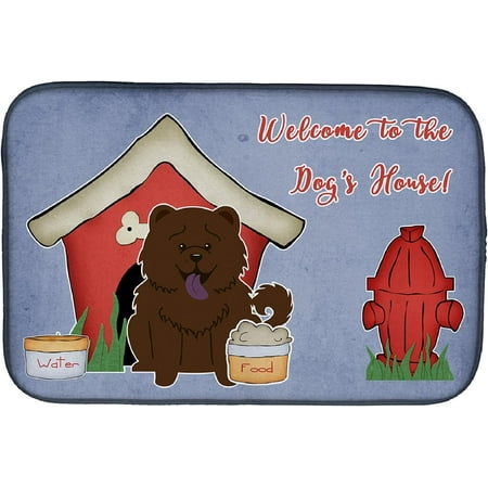 

BB2895DDM Absorbent Dish Drying Mat for Kitchen Counter Dog House Collection Chow Chow Chocolate Dish Drying Mat 14 x 21 multicolor