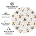 thumbnail image 4 of Honeii Bees And Flowers Print Leather Coaster Set of 6, Ideal for Safeguarding Your Furniture from Drinks Spills and Effortless Cleanup,Round Shape, 4 of 7