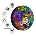 thumbnail image 6 of Lsque Geometry Dash Pattern Tire Covers - Tough Tire Wheel Protector for Truck, SUV, Trailer, Camper, RV - 14 inch, 6 of 7