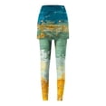 thumbnail image 3 of Puntoco Pantalones De Cintura Elástica Modernos Y Cómodos Para Mujer, Pantalones De Doble Capa Con Bolsillo Para Yoga, Amarillo M, 3 of 5