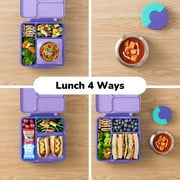 OmieBox Bento Box للأطفال - صندوق غداء بينتو معزول مع جرة طعام حرارية مقاومة للتسرب - أرجواني البرقوق من OmieLife