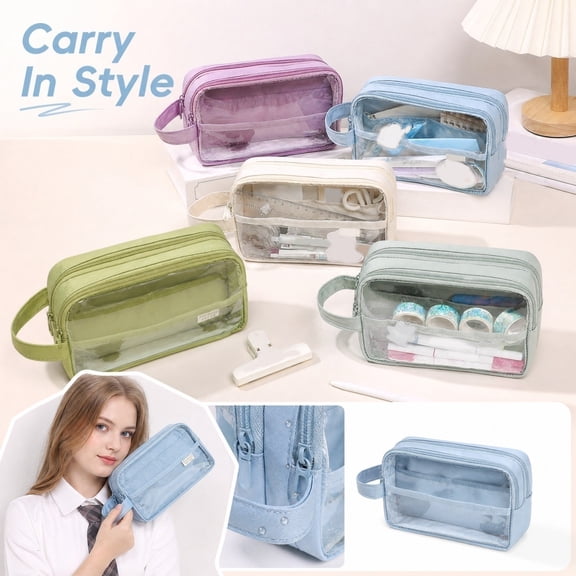 Clearance Back to School Pencil Case - Simple Pencil Pouch, Versatile Pencil Box for School Supplies, Ideal for Colored Pencils, Rulers, Erasers, Back to School Supplies,Blue