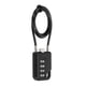 thumbnail image 1 of Uxcell 1-Pack Candado de Combinación, Aleación de Zinc 4 Dígitos Contraseña 20 In Cable Candado de Equipaje Exterior Sin Llave [Negro], 1 of 7