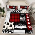 thumbnail image 2 of Feelyou Jungle Camping Explorer Twin Sheet Sets, Red Patchwork Bedding, 3 Pieces, 2 of 7