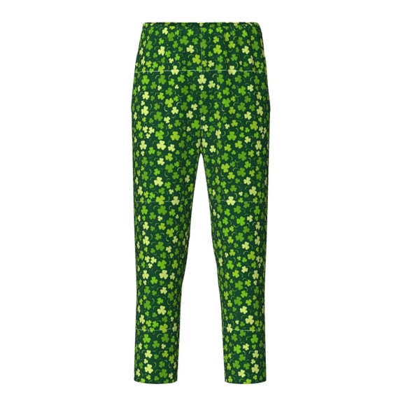Xecao Happy St. Patrick's day Print Teenagers' Pajama Pants Long Sleep Pants Soft Elastic Waist Pajama Bottoms Elastic waist with 2 Pockets 5-16 Years-Medium