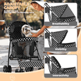 thumbnail image 3 of Magshion Foldable Lightweight Pet Trolley for Pet Cats & Dogs, 4 Wheel, Black with White Polka Dots, 3 of 9