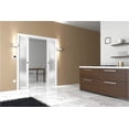 thumbnail image 5 of Sliding Double Pocket Door Frosted Tempered Glass | Planum 2102 White Silk | Kit Trims Rail Hardware | Solid Wood Interior Bedroom Bathroom Closet Sturdy Doors-36" x 84" (2* 18x84), 5 of 6