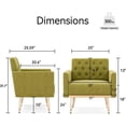 thumbnail image 3 of S-HOME Modern Velvet Armchair Single Sofa in Gold Legs and Tufted Design for Living Room or Bedroom, Green, 3 of 6